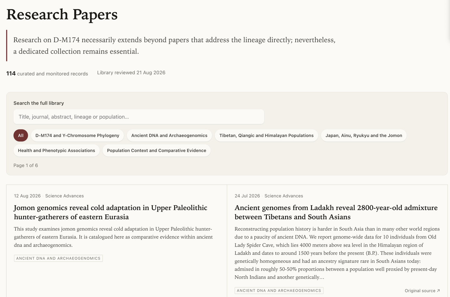 The Paper page and its functions