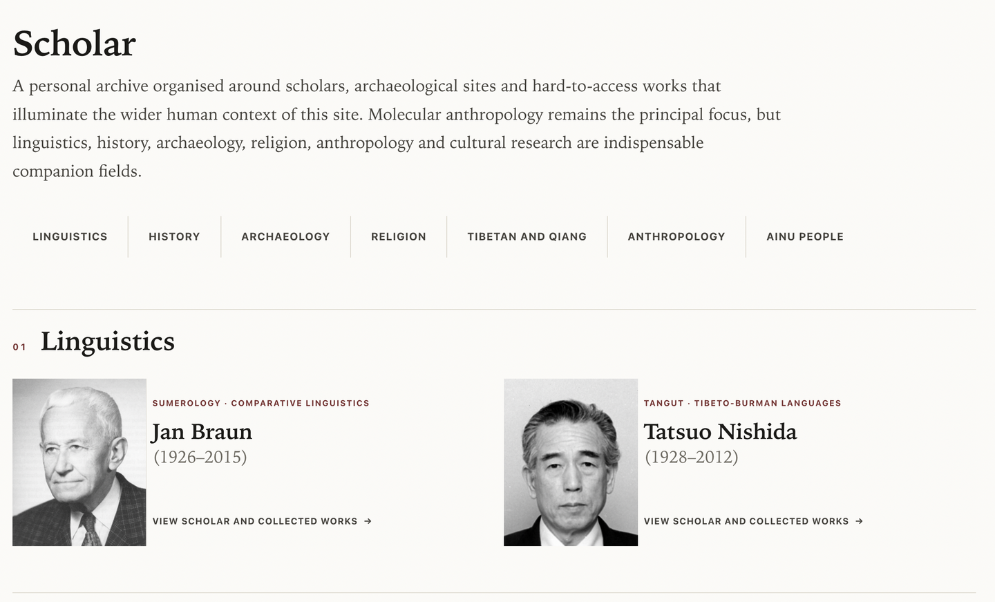 The Scholar page and its functions