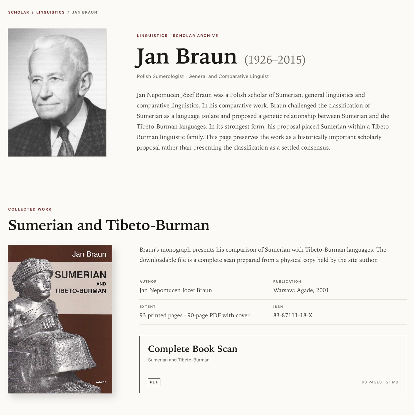 Jan Braun scholar profile with information and download functions