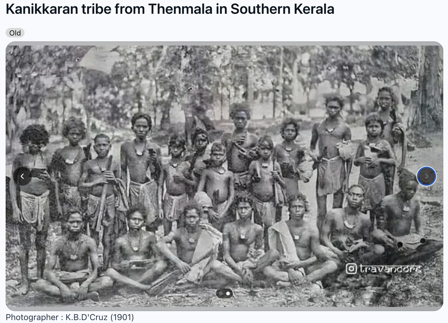 Kanikkaran photographs and genetic reference material., image 4 of 4
