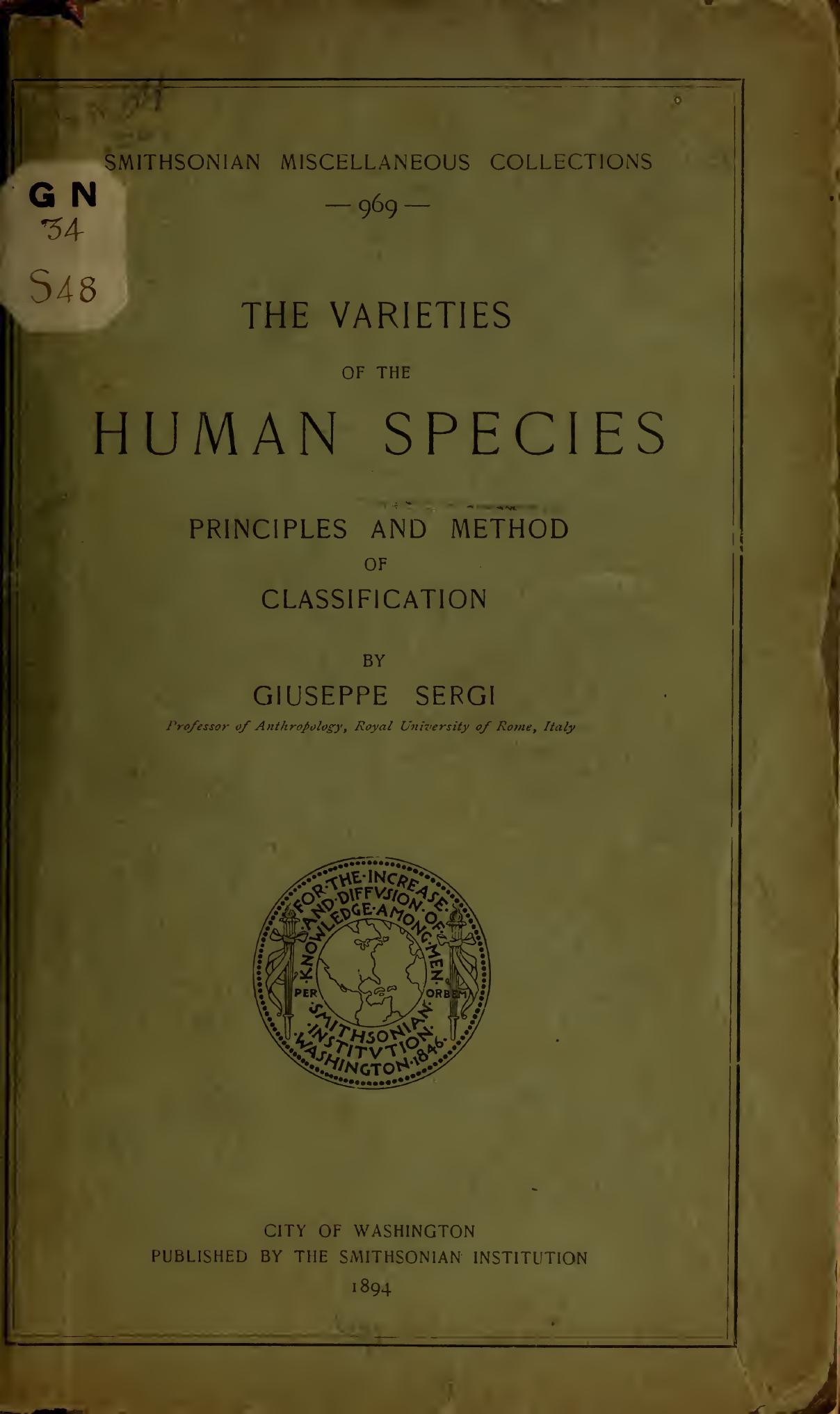 Cover of The Varieties of the Human Species